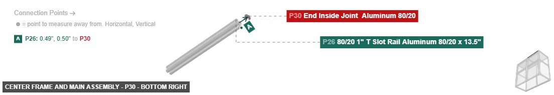Center Frame and Main Assembly - Part End Inside Joint  Aluminum 80/20 - bottom_right