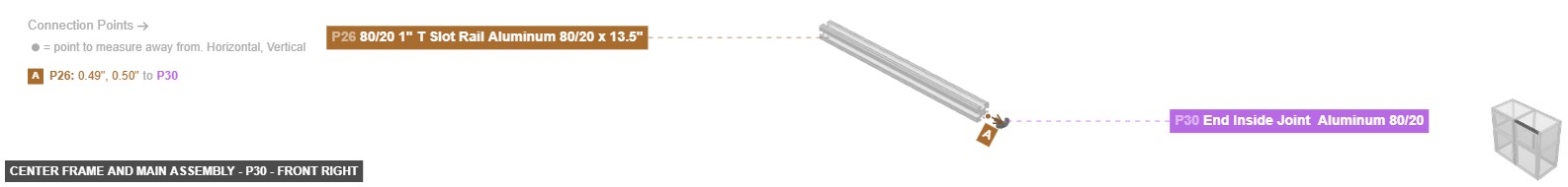 Center Frame and Main Assembly - Part End Inside Joint  Aluminum 80/20 - front_right