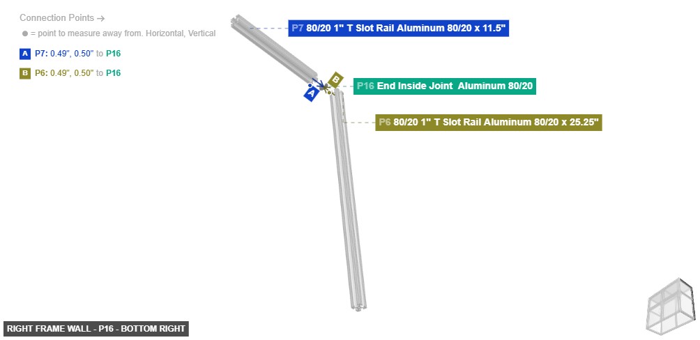 Right Frame Wall - Part End Inside Joint  Aluminum 80/20 - bottom_right