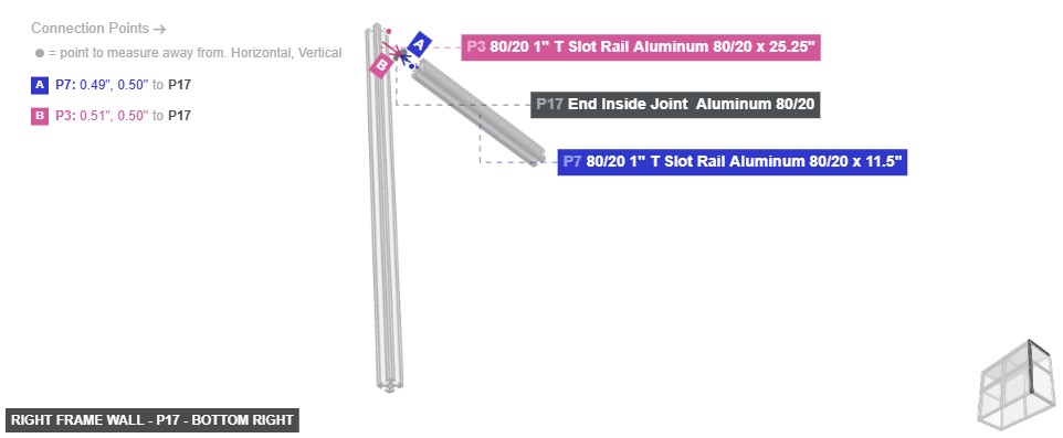 Right Frame Wall - Part End Inside Joint  Aluminum 80/20 - bottom_right