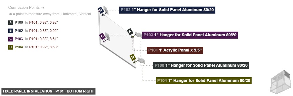 Fixed Panel Installation - Part 1' Acrylic Panel x 9.5