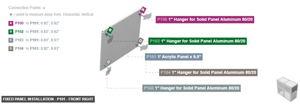 Fixed Panel Installation - Part 1' Acrylic Panel x 9.5