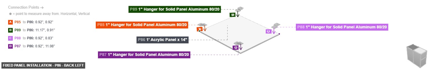 Fixed Panel Installation - Part 1' Acrylic Panel x 14