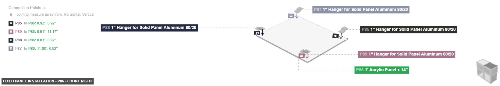 Fixed Panel Installation - Part 1' Acrylic Panel x 14