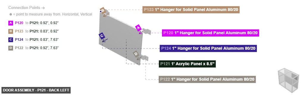 Door Assembly - Part 1' Acrylic Panel x 8.5