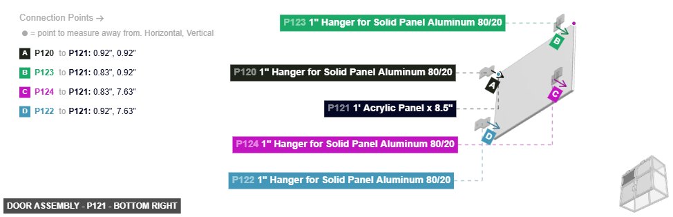 Door Assembly - Part 1' Acrylic Panel x 8.5