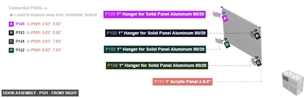 Door Assembly - Part 1' Acrylic Panel x 8.5