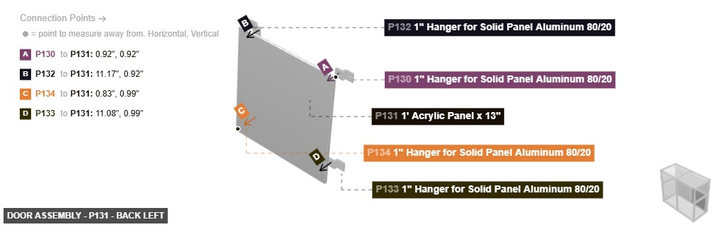 Door Assembly - Part 1' Acrylic Panel x 13
