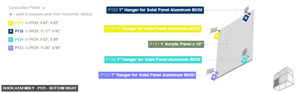 Door Assembly - Part 1' Acrylic Panel x 13