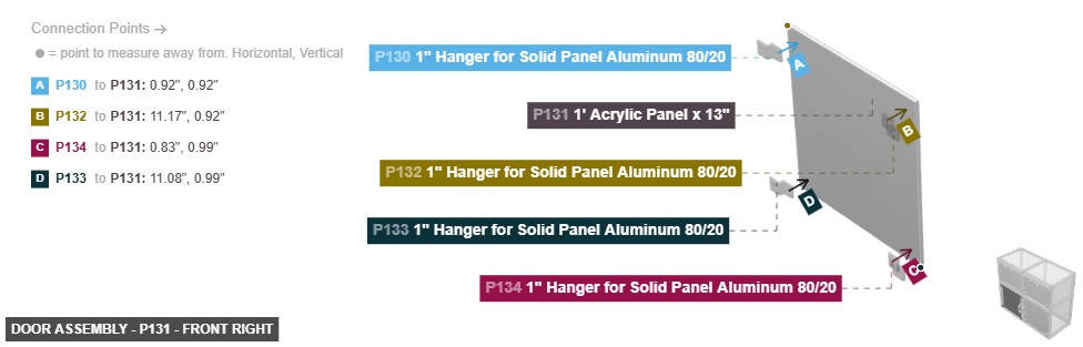 Door Assembly - Part 1' Acrylic Panel x 13