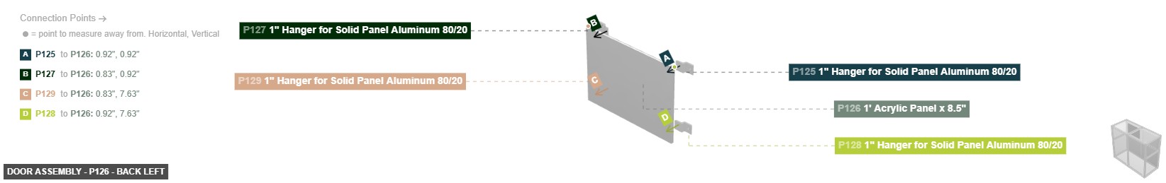 Door Assembly - Part 1' Acrylic Panel x 8.5