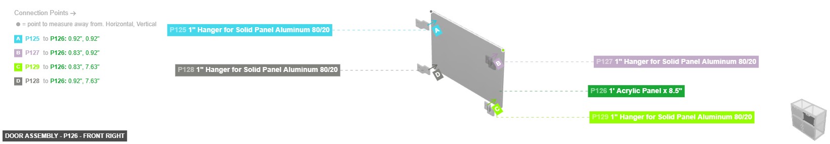 Door Assembly - Part 1' Acrylic Panel x 8.5