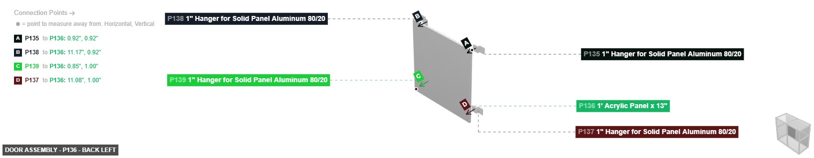 Door Assembly - Part 1' Acrylic Panel x 13