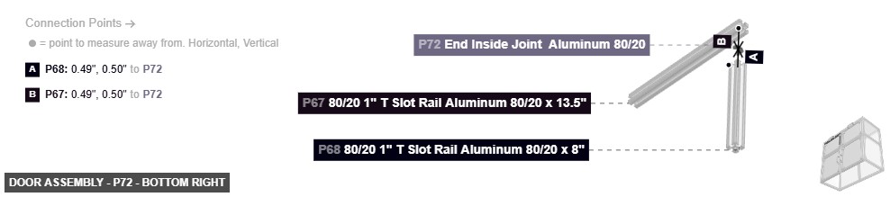 Door Assembly - Part End Inside Joint  Aluminum 80/20 - bottom_right