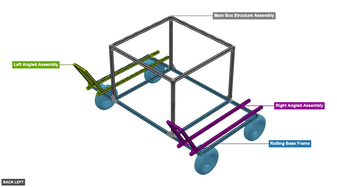 Aluminum Utility Cart - Overview back_left
