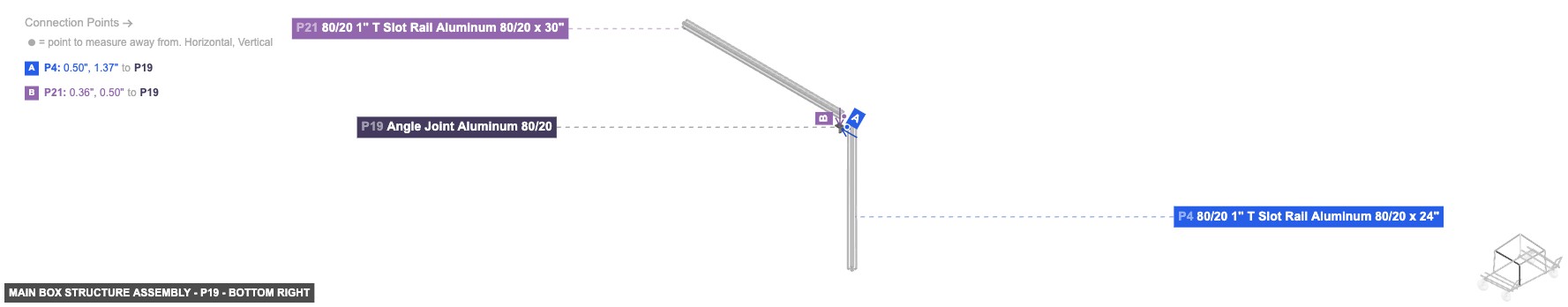 Main Box Structure Assembly - Part Angle Joint Aluminum 80/20 - bottom_right