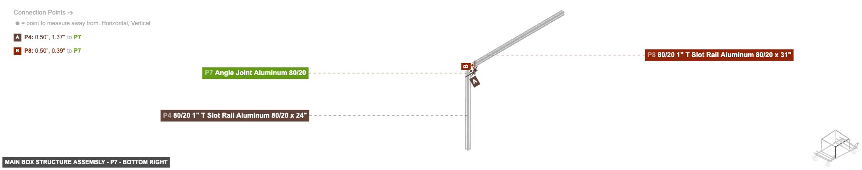 Main Box Structure Assembly - Part Angle Joint Aluminum 80/20 - bottom_right