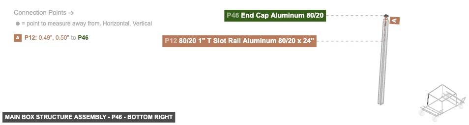 Main Box Structure Assembly - Part End Cap Aluminum 80/20 - bottom_right
