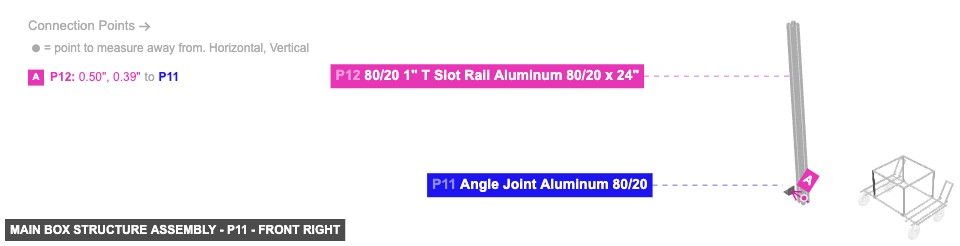 Main Box Structure Assembly - Part Angle Joint Aluminum 80/20 - front_right