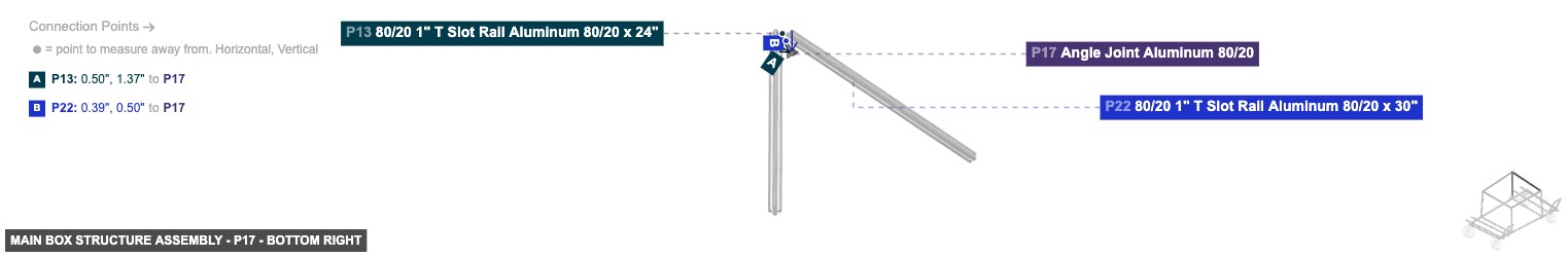 Main Box Structure Assembly - Part Angle Joint Aluminum 80/20 - bottom_right