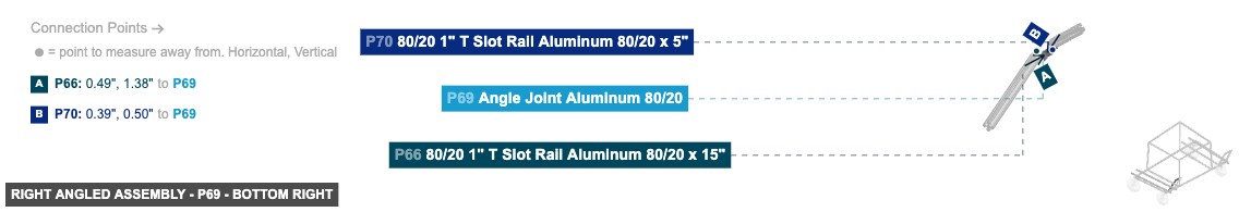 Right Angled Assembly - Part Angle Joint Aluminum 80/20 - bottom_right