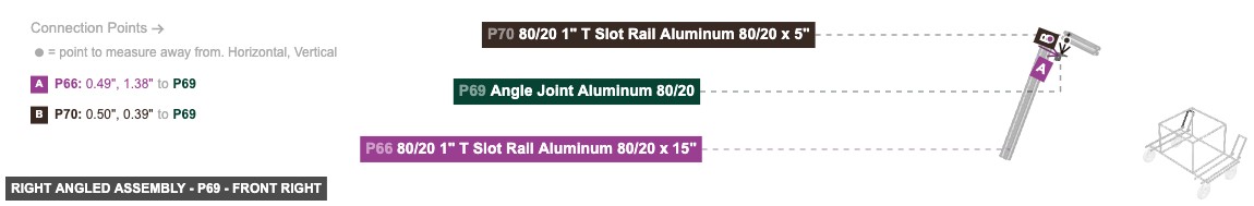 Right Angled Assembly - Part Angle Joint Aluminum 80/20 - front_right
