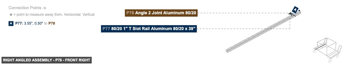 Right Angled Assembly - Part Angle 2 Joint Aluminum 80/20 - front_right