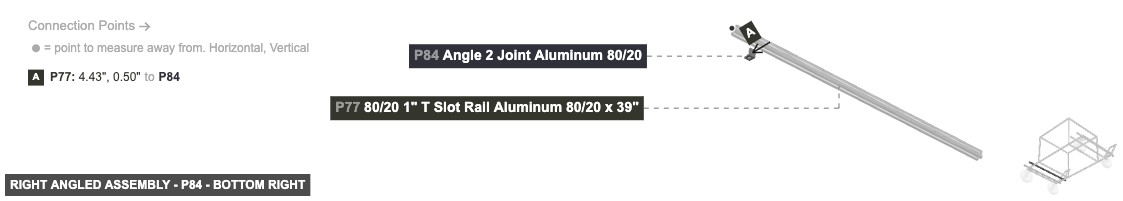 Right Angled Assembly - Part Angle 2 Joint Aluminum 80/20 - bottom_right