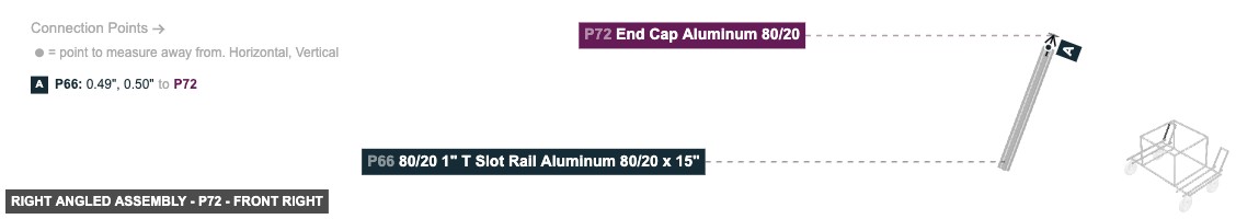 Right Angled Assembly - Part End Cap Aluminum 80/20 - front_right