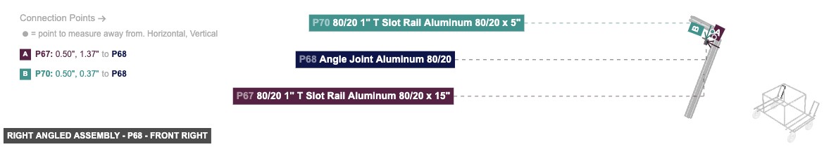 Right Angled Assembly - Part Angle Joint Aluminum 80/20 - front_right