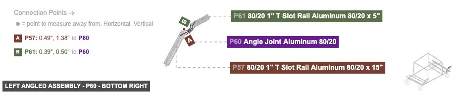 Left Angled Assembly - Part Angle Joint Aluminum 80/20 - bottom_right