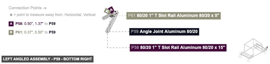 Left Angled Assembly - Part Angle Joint Aluminum 80/20 - bottom_right