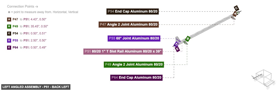 Left Angled Assembly - Part 80/20 1