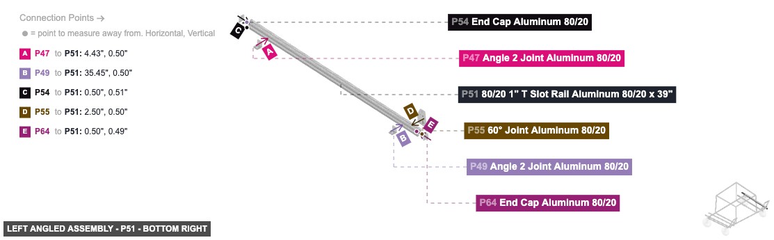 Left Angled Assembly - Part 80/20 1