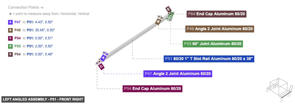 Left Angled Assembly - Part 80/20 1
