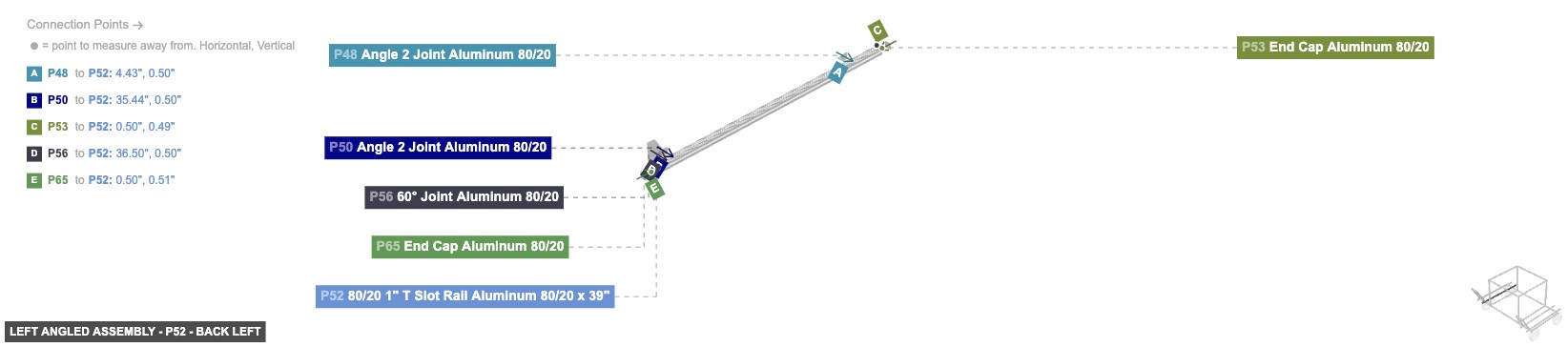 Left Angled Assembly - Part 80/20 1