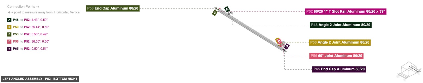 Left Angled Assembly - Part 80/20 1