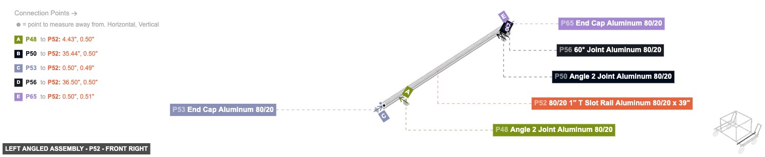 Left Angled Assembly - Part 80/20 1