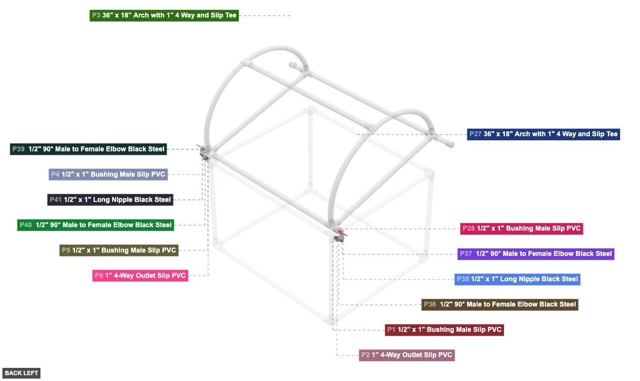 Assembly of Attach Arch and Hinge Mechanisms - back_left