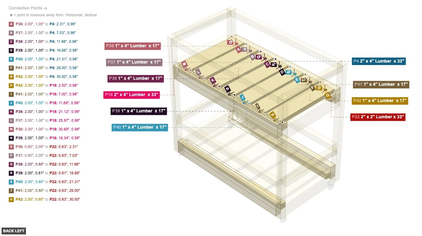 Assembly of Upper Shelf Slats Installation - back_left