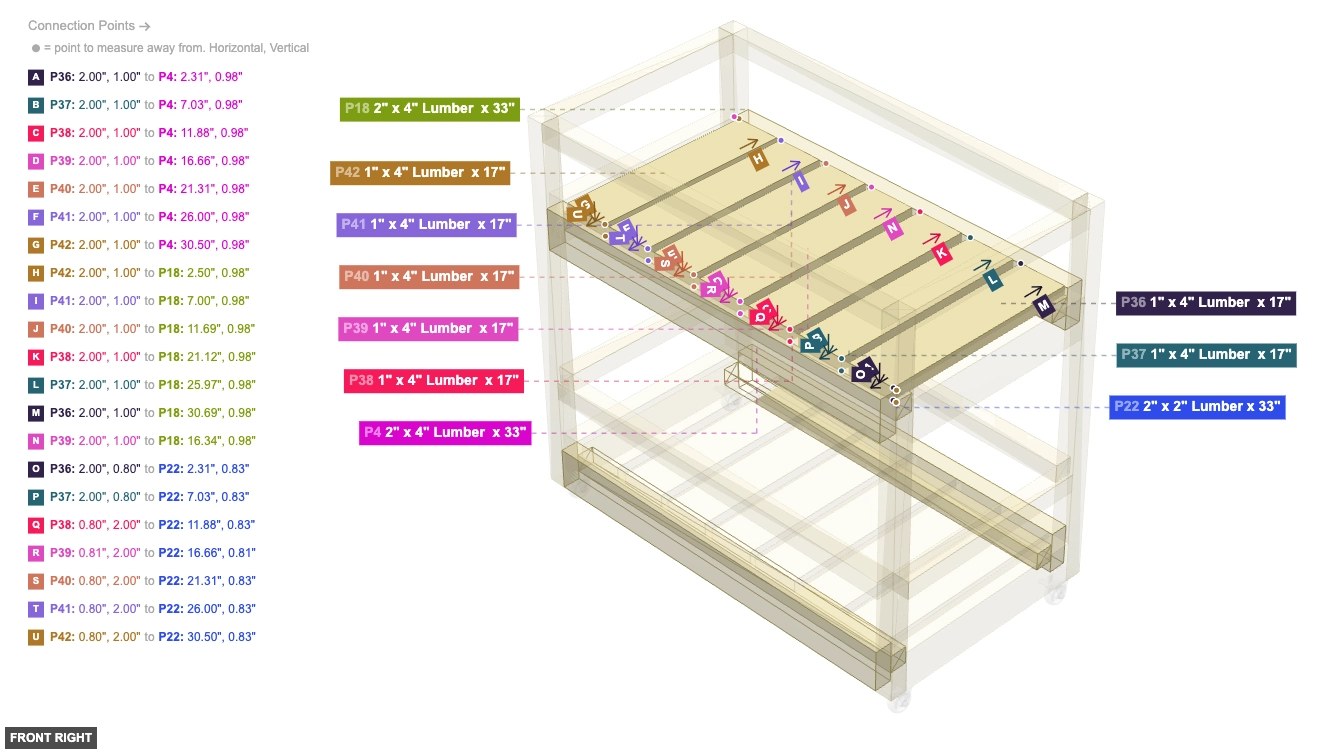 Assembly of Upper Shelf Slats Installation - front_right