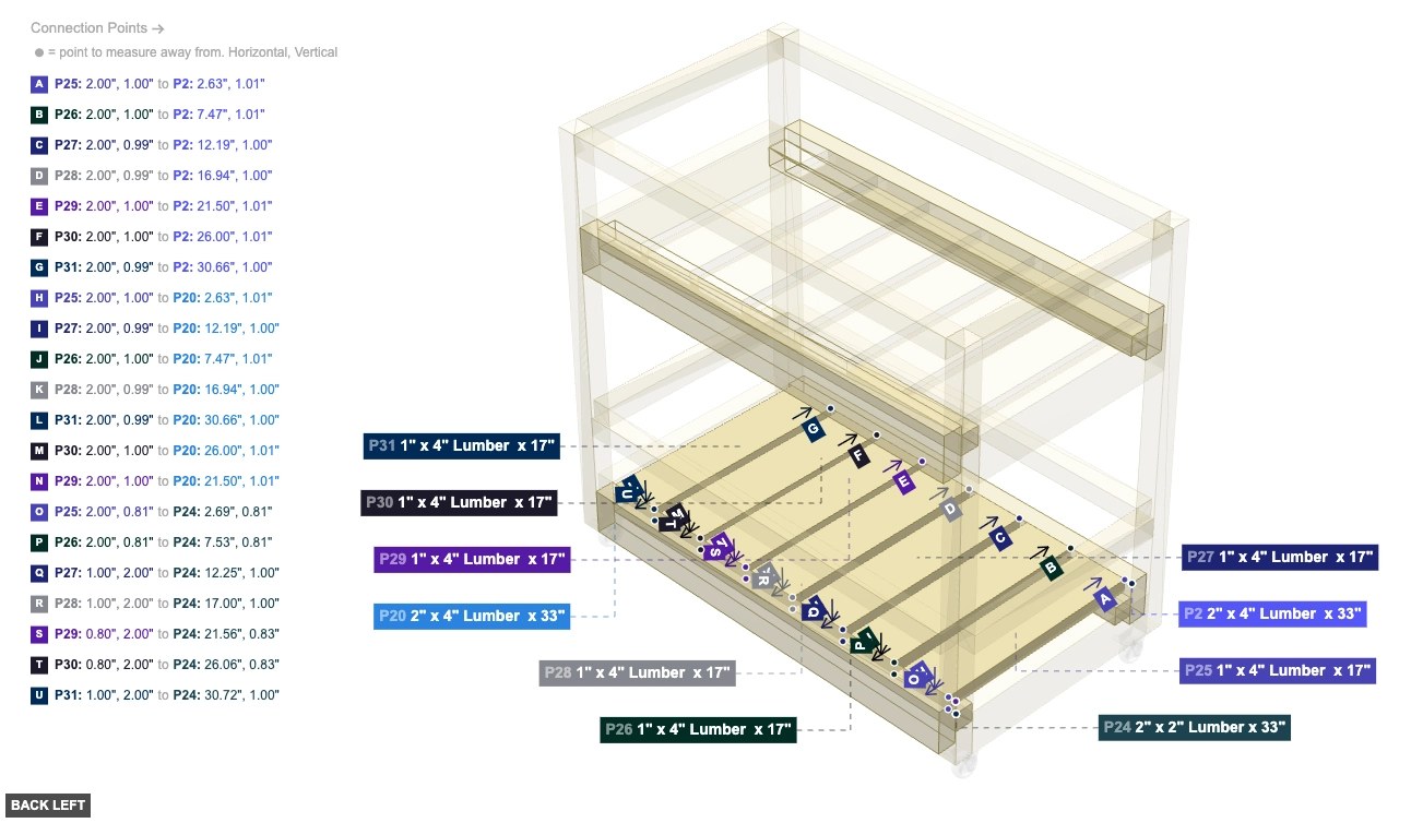 Assembly of Lower Shelf Slats Installation - back_left