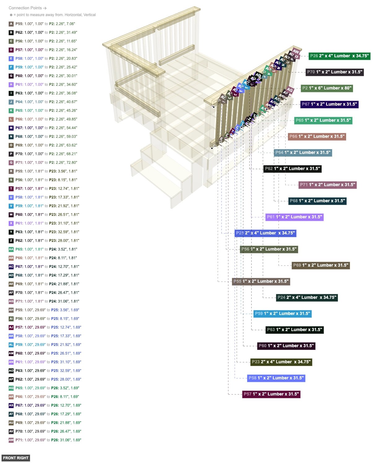 Assembly of Front/Back Railing Balusters - front_right