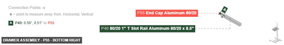 Drawer Assembly - Part End Cap Aluminum 80/20 - bottom_right