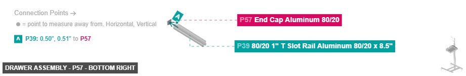 Drawer Assembly - Part End Cap Aluminum 80/20 - bottom_right