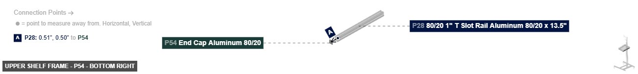 Upper Shelf Frame - Part End Cap Aluminum 80/20 - bottom_right