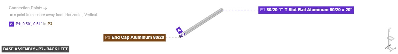 Base Assembly - Part End Cap Aluminum 80/20 - back_left