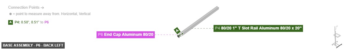 Base Assembly - Part End Cap Aluminum 80/20 - back_left