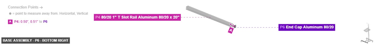 Base Assembly - Part End Cap Aluminum 80/20 - bottom_right