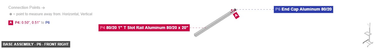 Base Assembly - Part End Cap Aluminum 80/20 - front_right